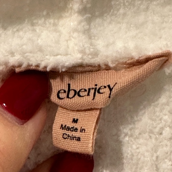 Eberjey Gisele Ivory Robe Shawl Collar Tie Waist Womens Sz Medium - Picture 3 of 8